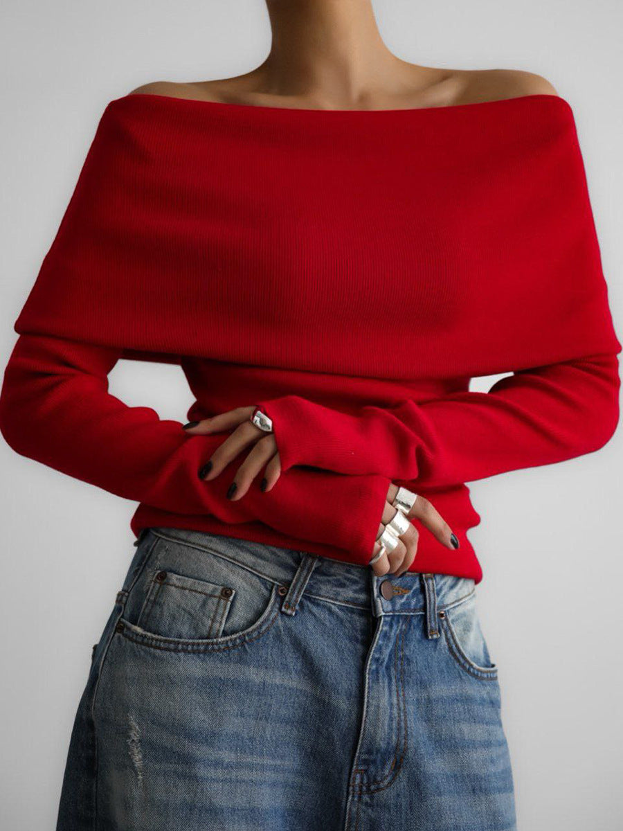 Naira Off-Shoulder Long Sleeve Knit Top — Bardot Bottoming Shirt