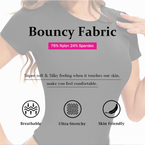 Naira Second-Skin Bodysuit — Crew Neck Short Sleeve Going-Out Top