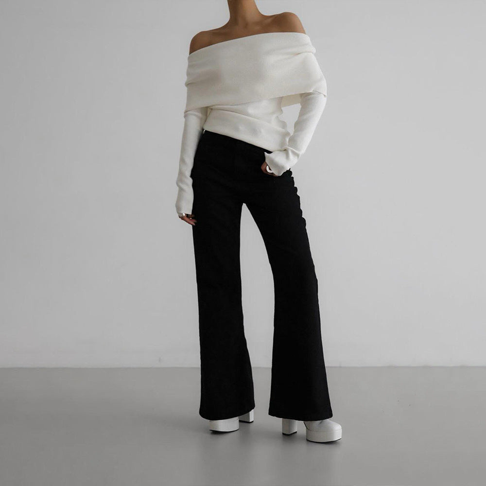 Naira Off-Shoulder Long Sleeve Knit Top — Bardot Bottoming Shirt