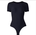 Naira Second-Skin Bodysuit — Crew Neck Short Sleeve Going-Out Top
