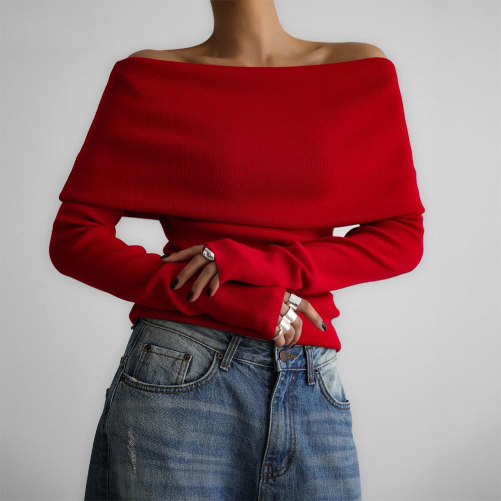 Naira Off-Shoulder Long Sleeve Knit Top — Bardot Bottoming Shirt