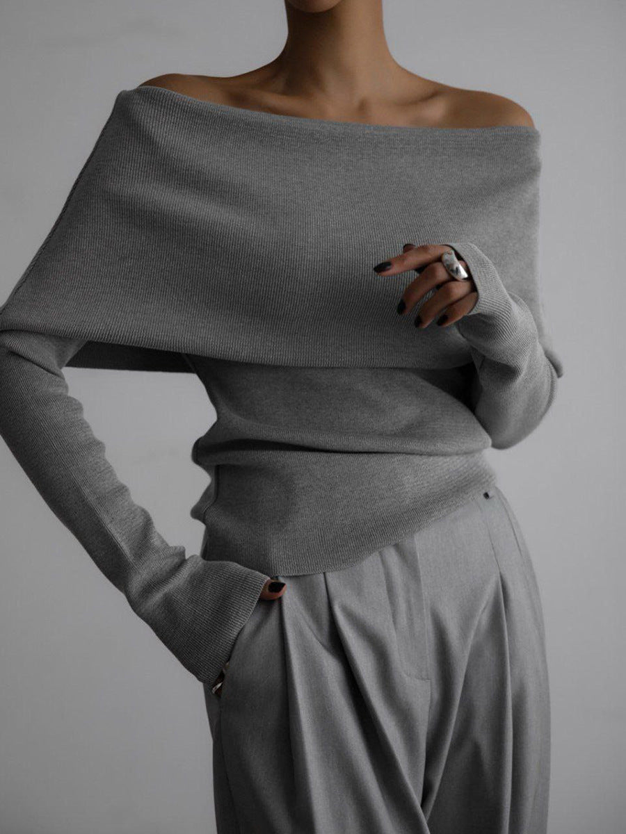 Naira Off-Shoulder Long Sleeve Knit Top — Bardot Bottoming Shirt