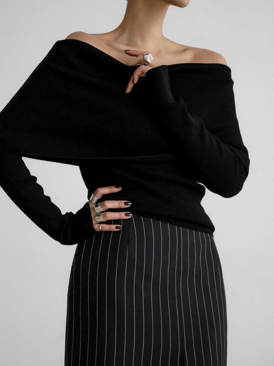 Naira Off-Shoulder Long Sleeve Knit Top — Bardot Bottoming Shirt